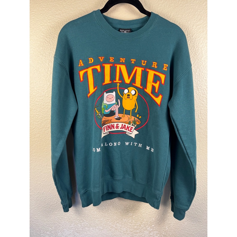BoxLunch‎ Adventure Time Finn Jake Mens Graphic Sweatshirt Size Small Cartoon